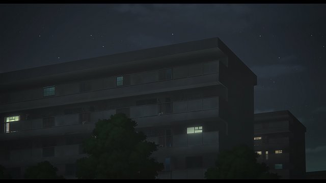 In front of the protagonists' apartment